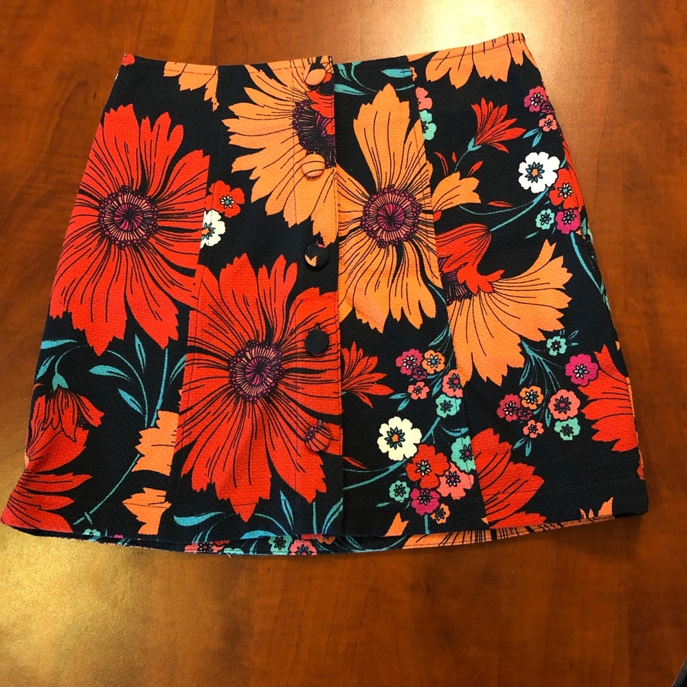 Topshop Floral Mini Skirt